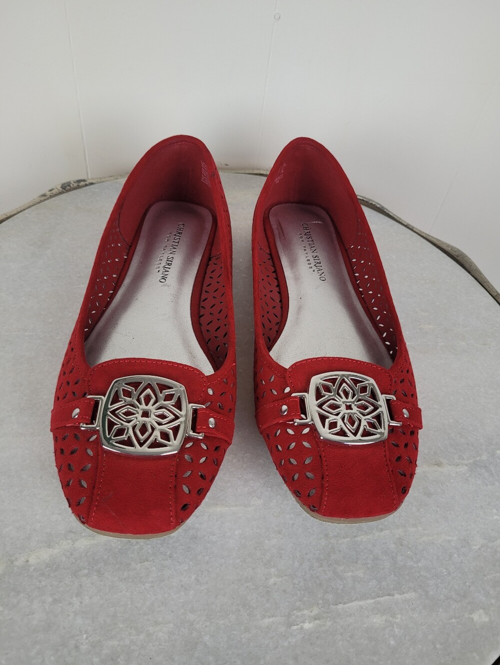 Christian Siriano for Payless Size 9 Red Laser Cut Ballet Flats